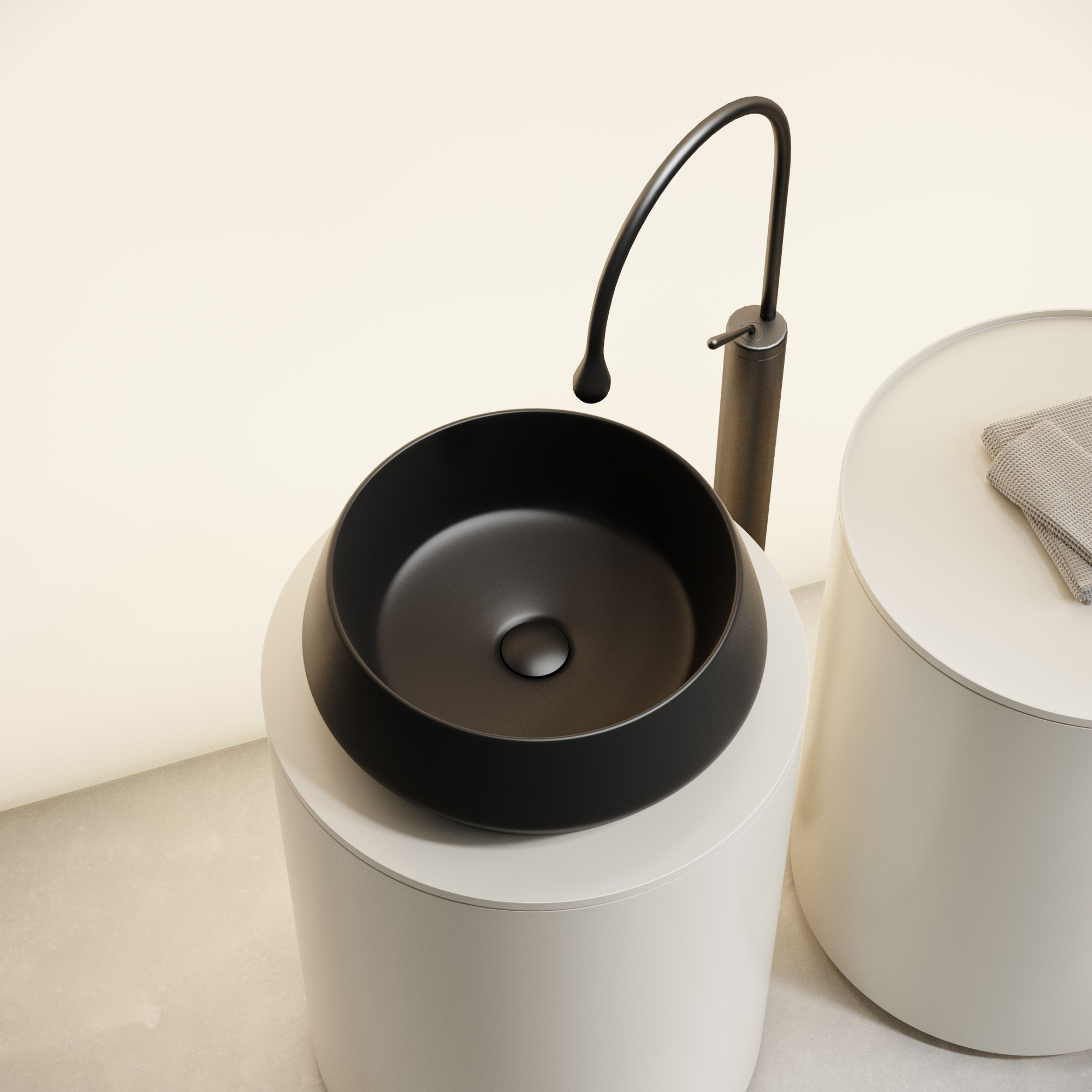 Раковина накладная круглая CN12004MB