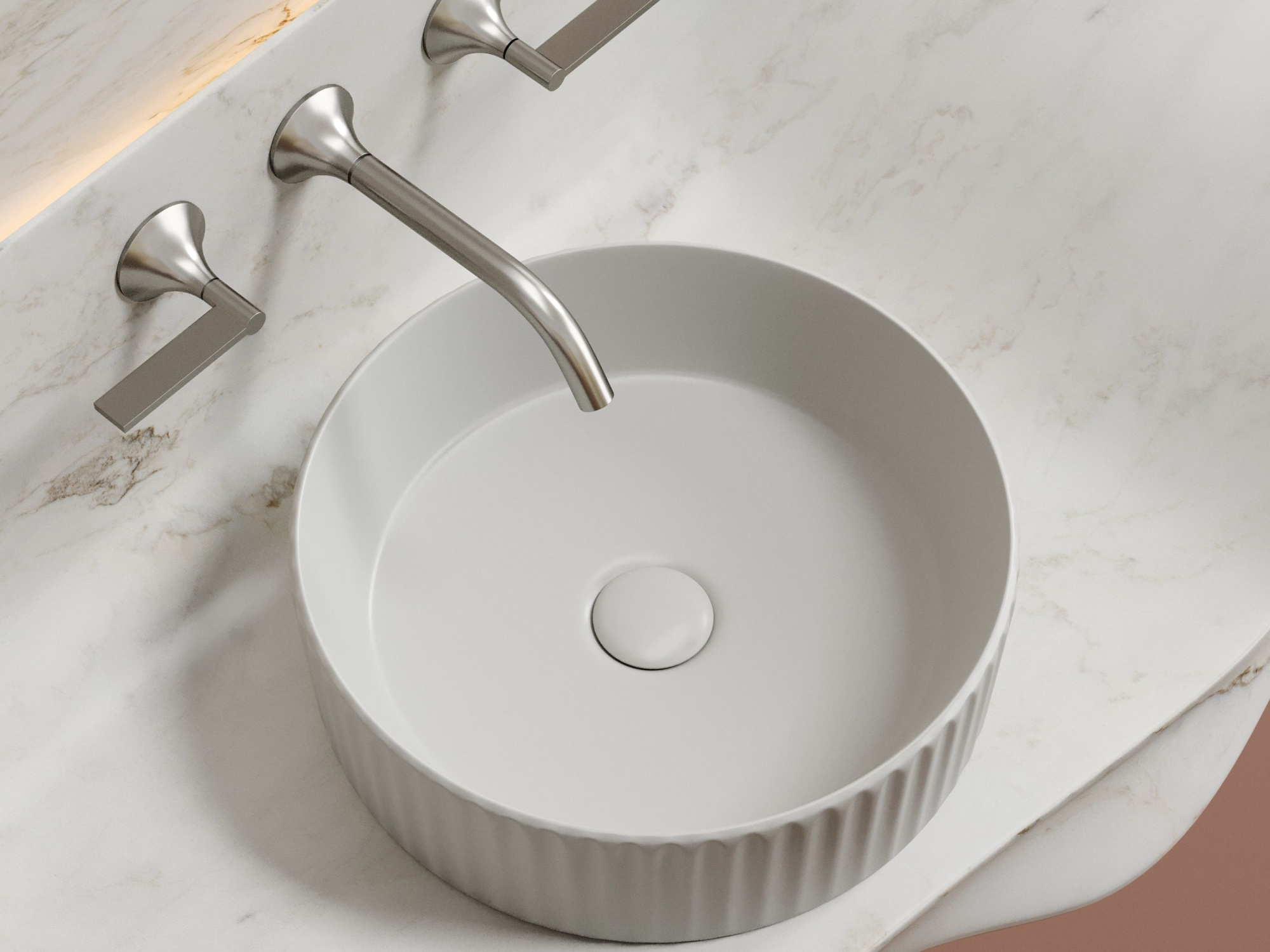 Умывальник чаша накладная круглая CN6057MSG