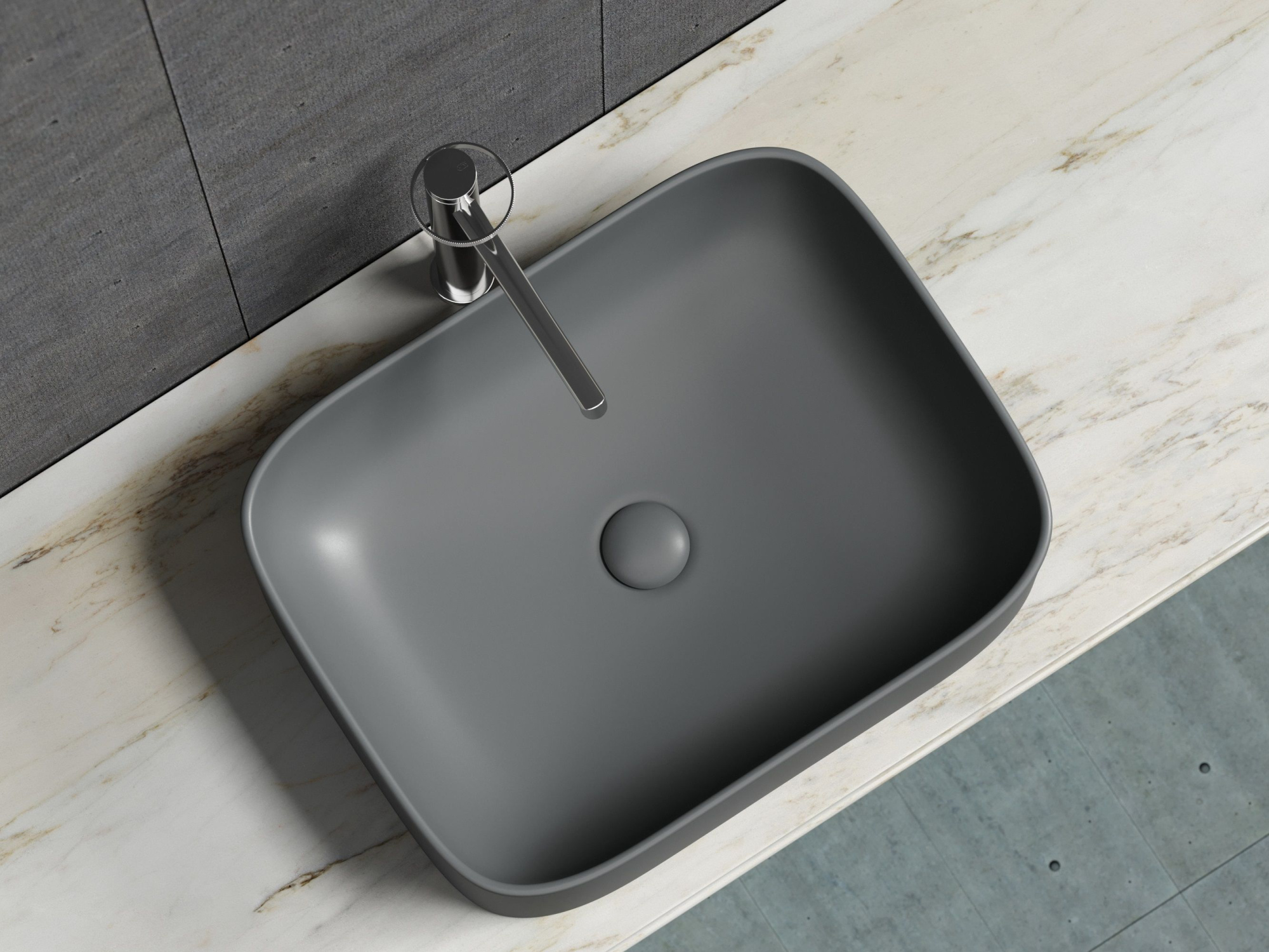 Умывальник чаша накладная прямоугольная CN6052MDH