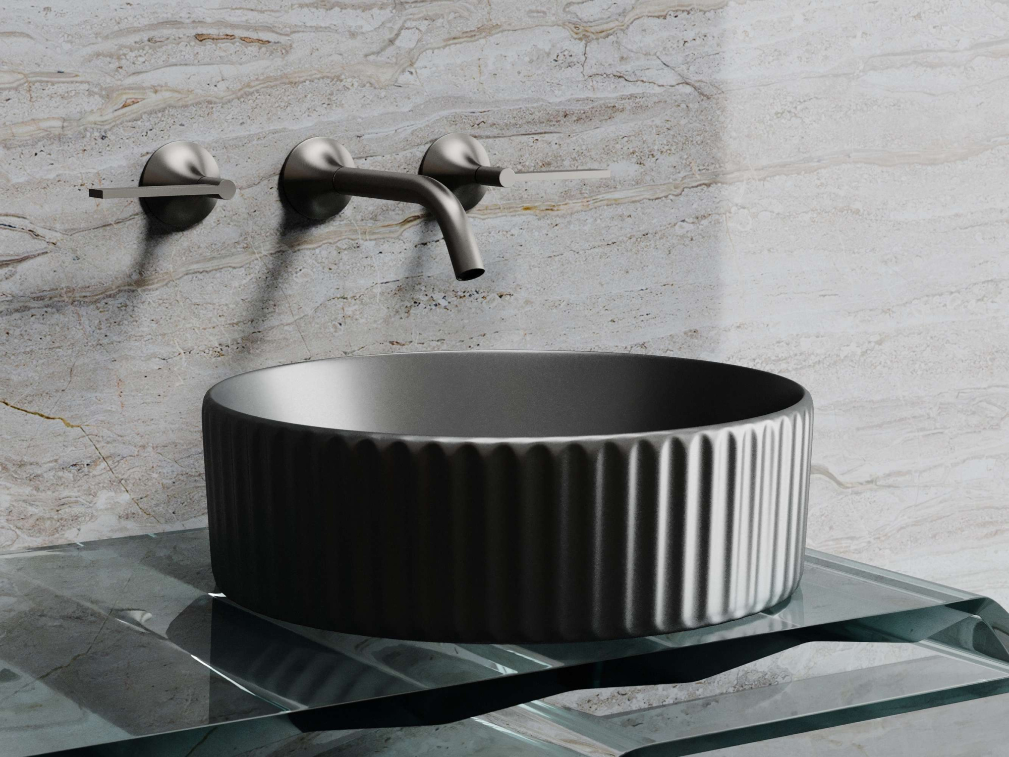 Умывальник чаша накладная круглая CN6057MDH