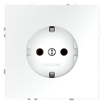 Розетка встраиваемая VOLTUM S70 с заземлением 16А, (белый матовый)