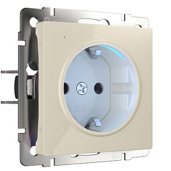 Розетка с подсветкой (слоновая кость) Werkel