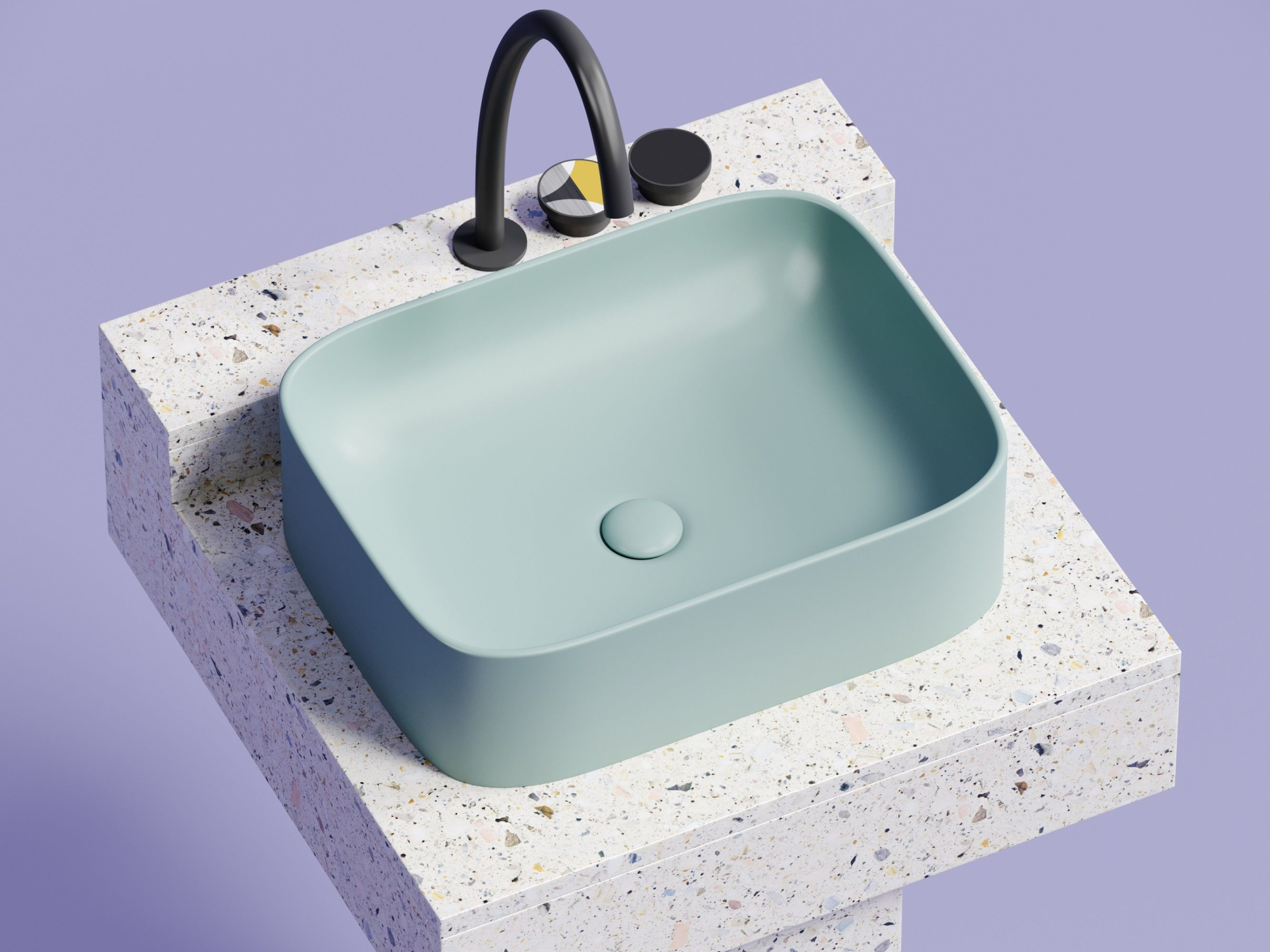 Умывальник чаша накладная прямоугольная CN6052MLG