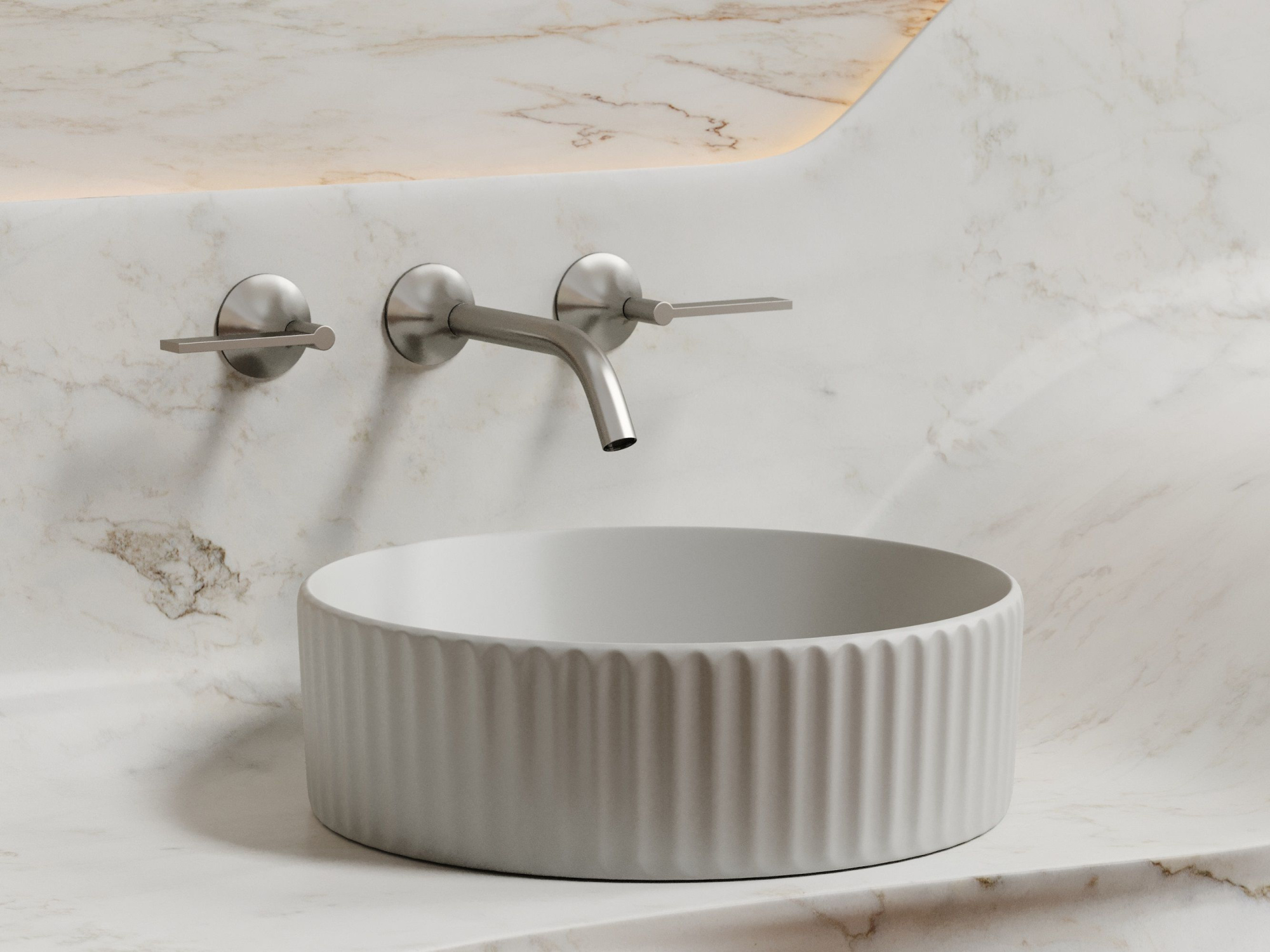 Умывальник чаша накладная круглая CN6057MSG