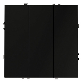 Выключатель встраиваемый VOLTUM S70 трехклавишный 10А, (черный матовый)