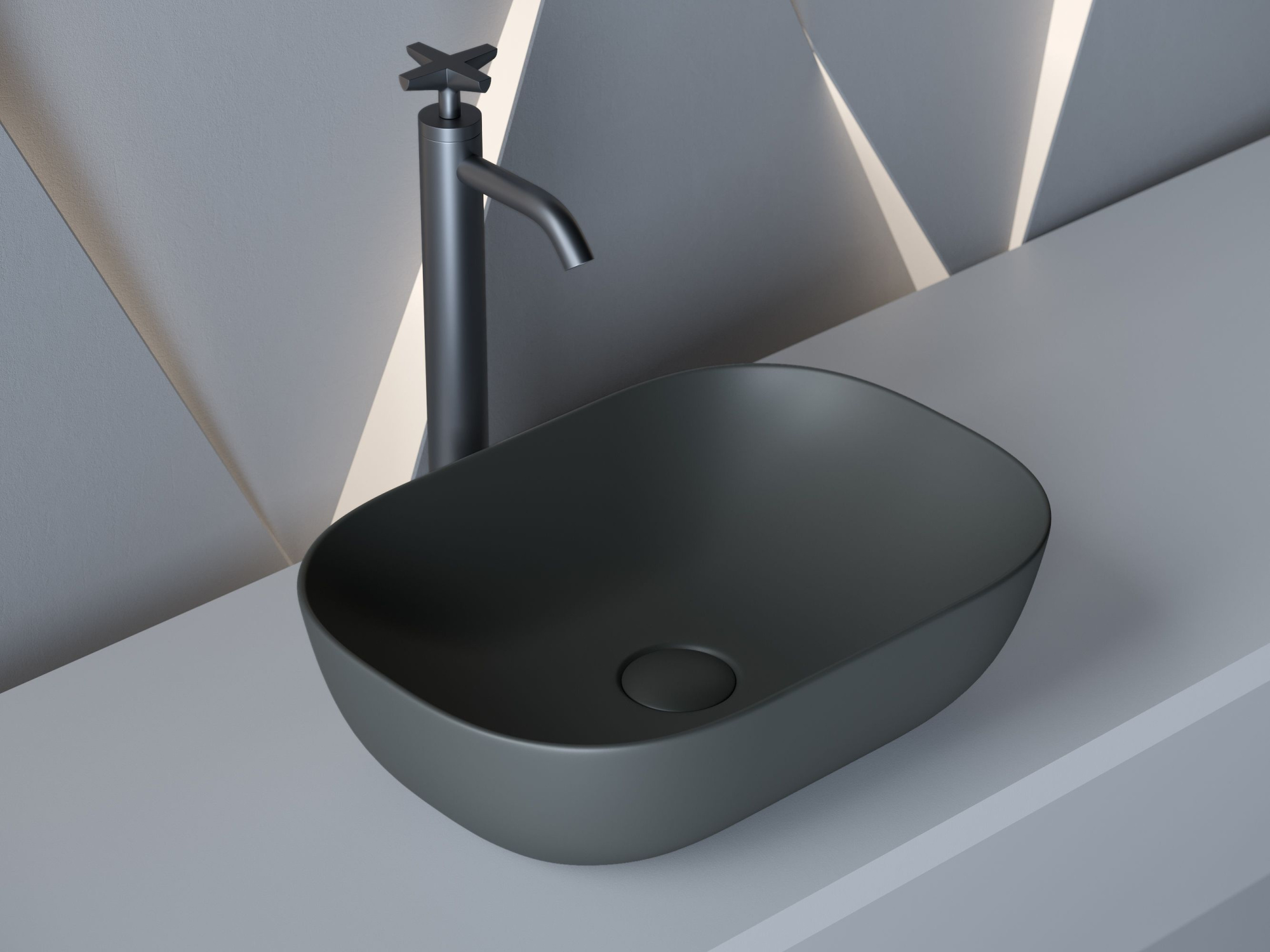 Умывальник чаша накладная прямоугольная CN6009MDH