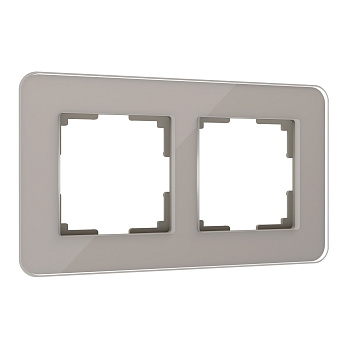 Рамка из стекла на 2 поста Elite дымчатый Werkel
