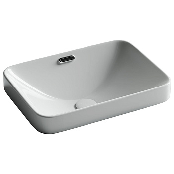 Раковина встраиваемая сверху с отверстием слива - перелива прямоугольной формы CN6078