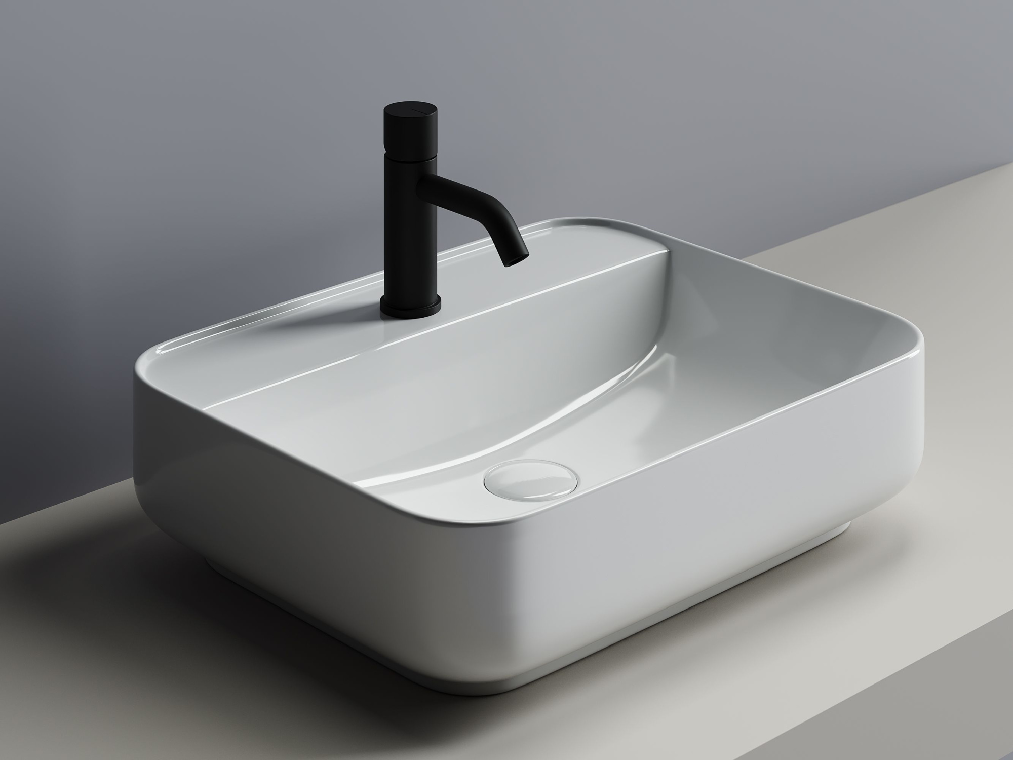 Умывальник чаша накладная прямоугольная CN5015