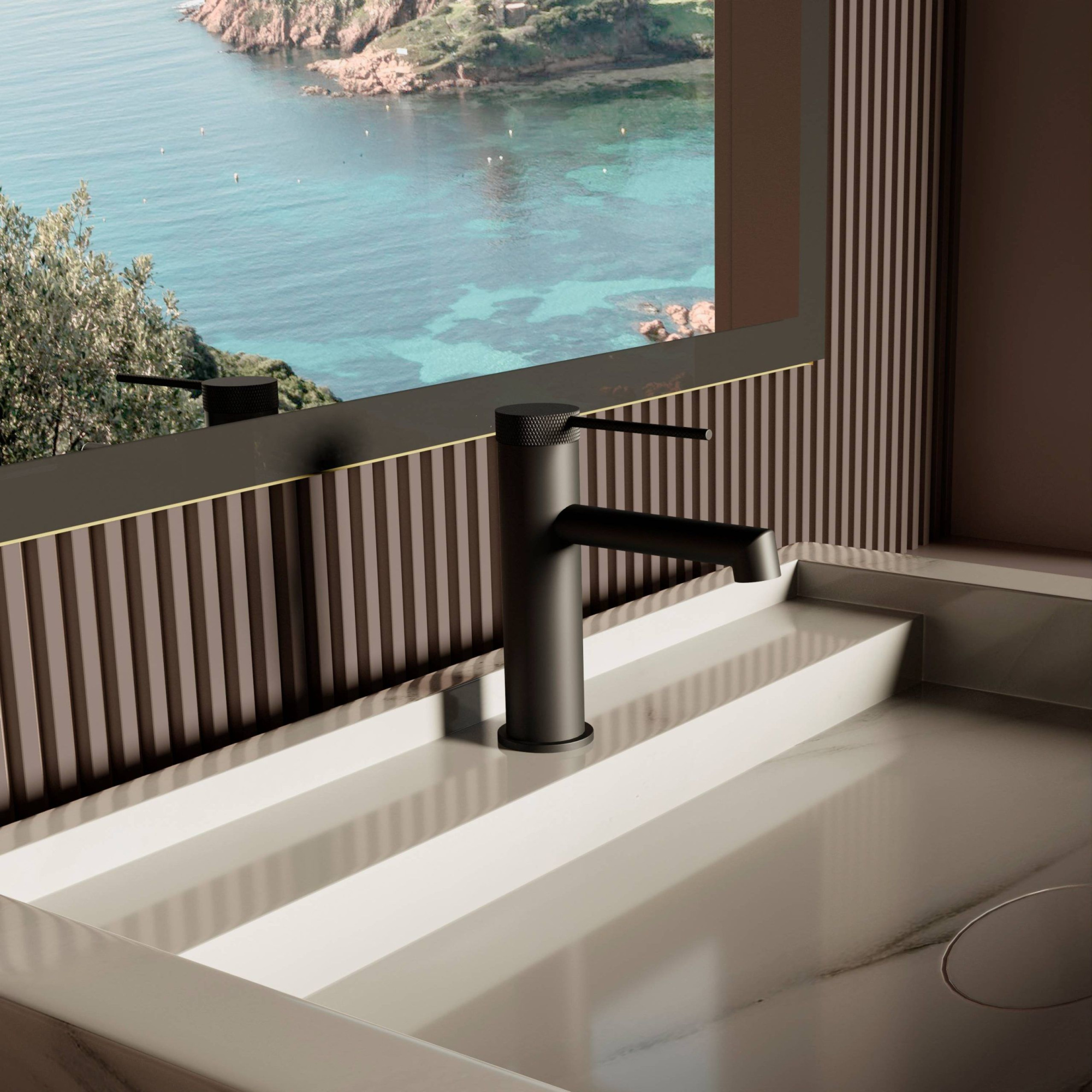 Смеситель Vincea Rim VBF-2RM1MB на раковину черный