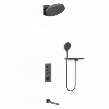 Душевая система Vincea VSFW-433TI3RGM встраиваемая в стену цвет вороненая сталь