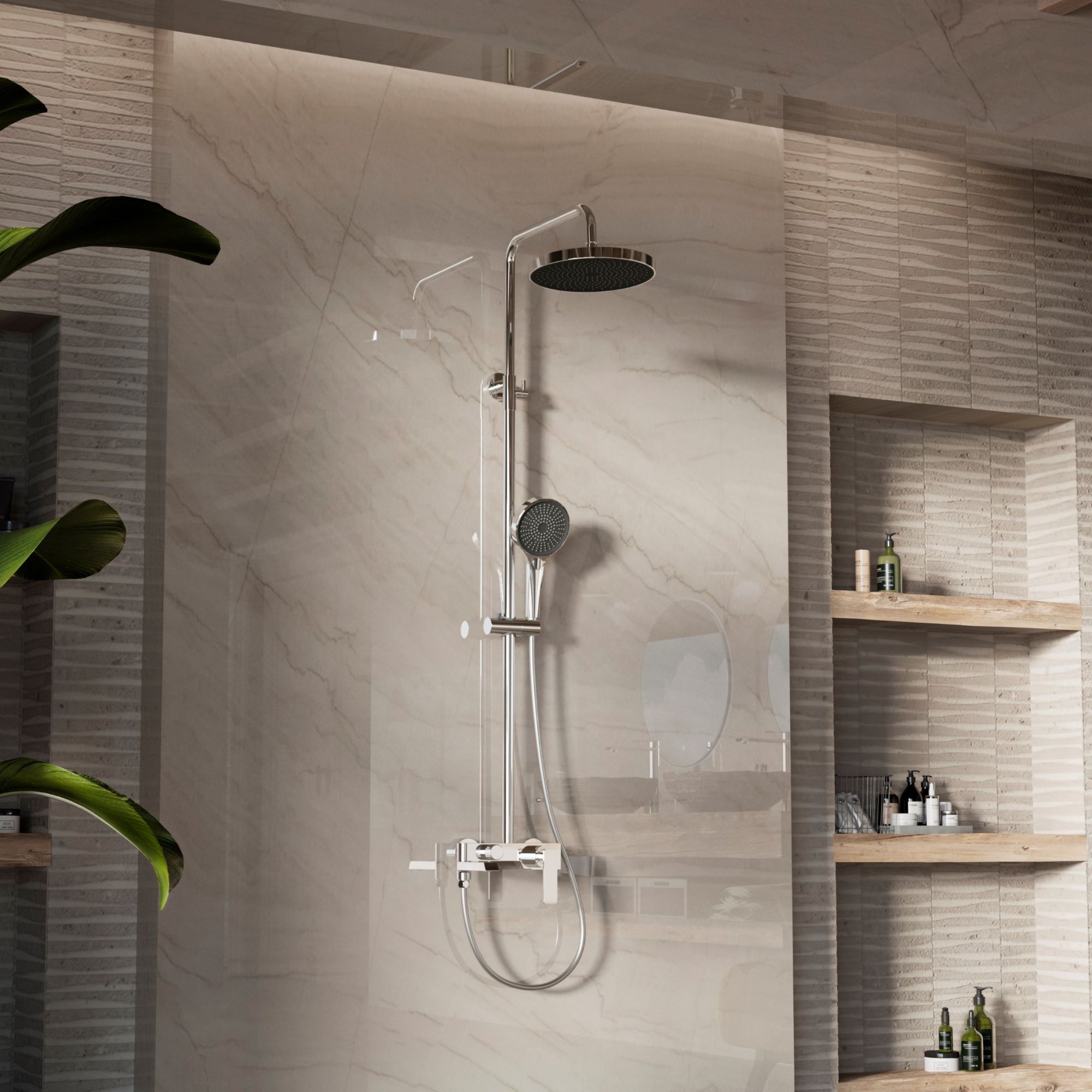 Душевая стойка Vincea VSFS-413CH настенная цвет хром