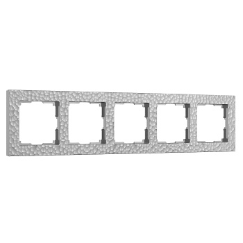 Рамка на 5 постов Hammer (серебряный) Werkel