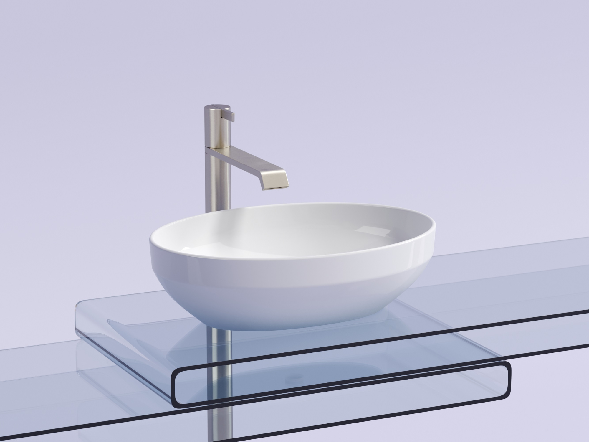 Умывальник чаша накладная овальная CN6056