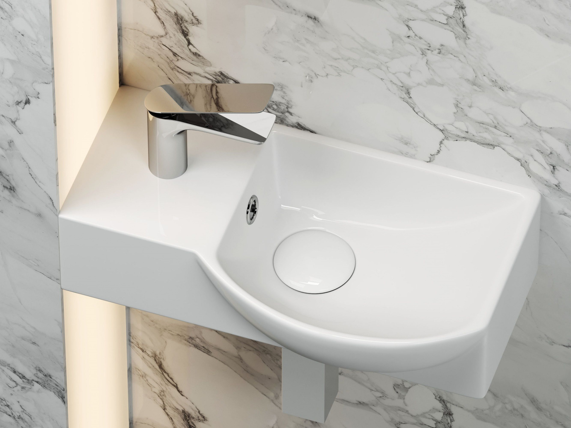 Умывальник подвесной прямоугольный с крепежом CN6039R