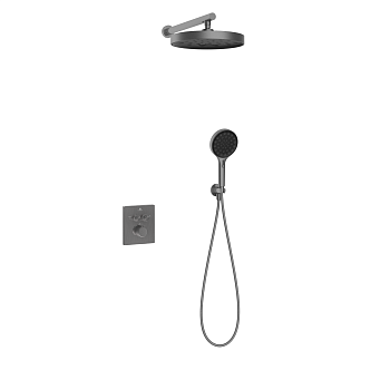 Душевая система Vincea Inspire VSFW-3I21MT2GM встраиваемая в стену цвет вороненая сталь