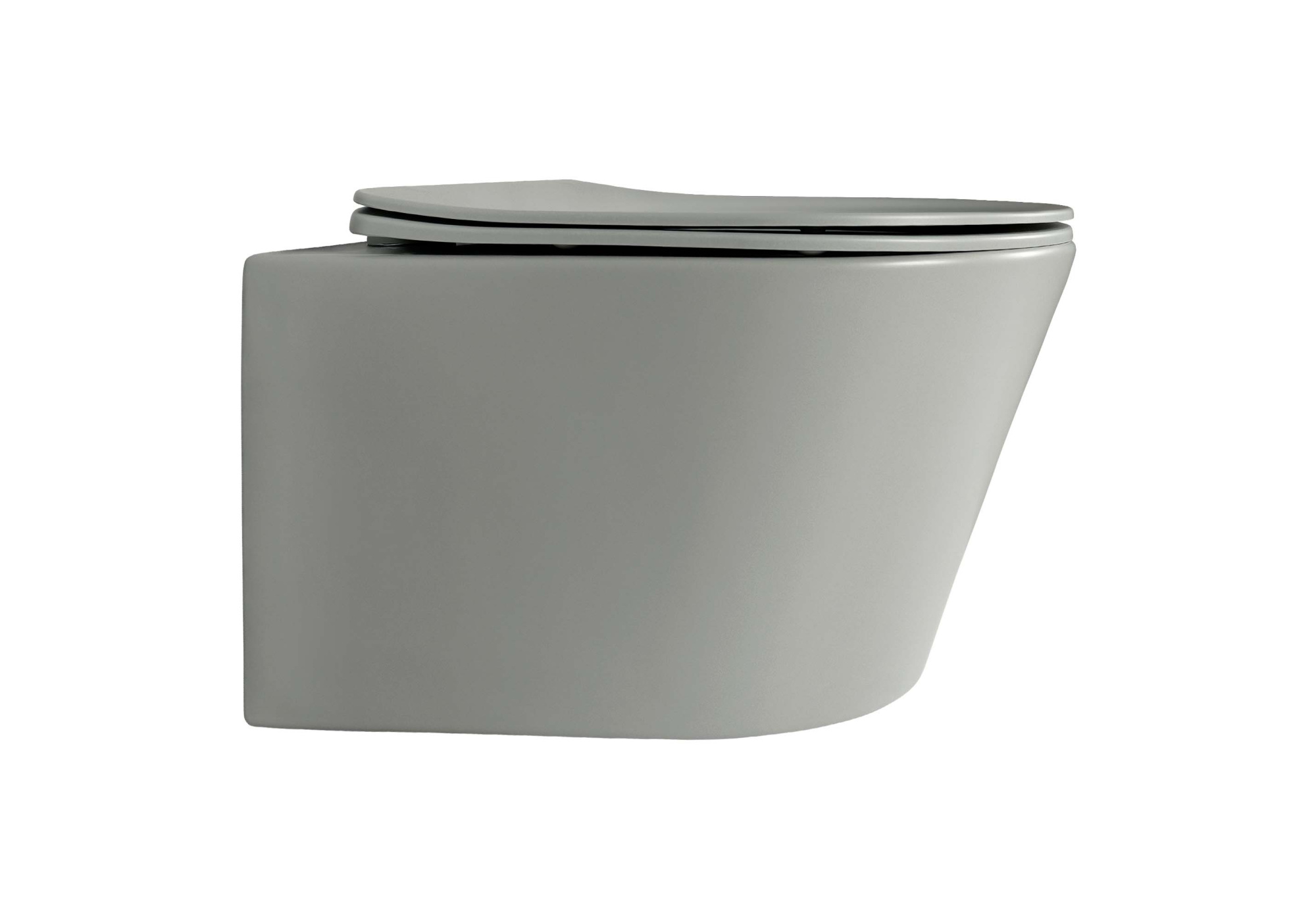 Унитаз подвесной безободковый Aquatek ВЕГА AQ1905-MG 525*360*320, серый матовый, с сиденьем Soft Close