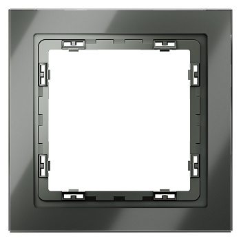 Рамка стеклянная VOLTUM S70 на 1 пост, (титан, стекло)