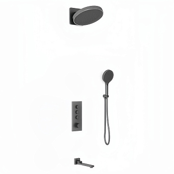 Душевая система Vincea VSFW-433TI3GM встраиваемая в стену цвет вороненая сталь