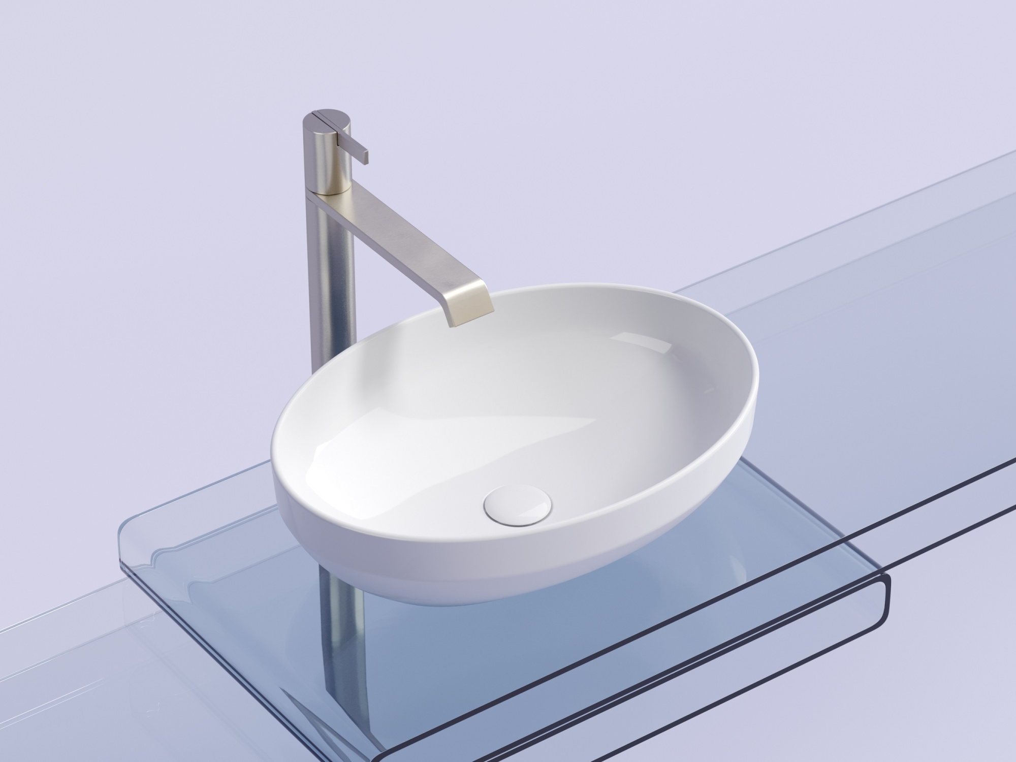 Умывальник чаша накладная овальная CN6056