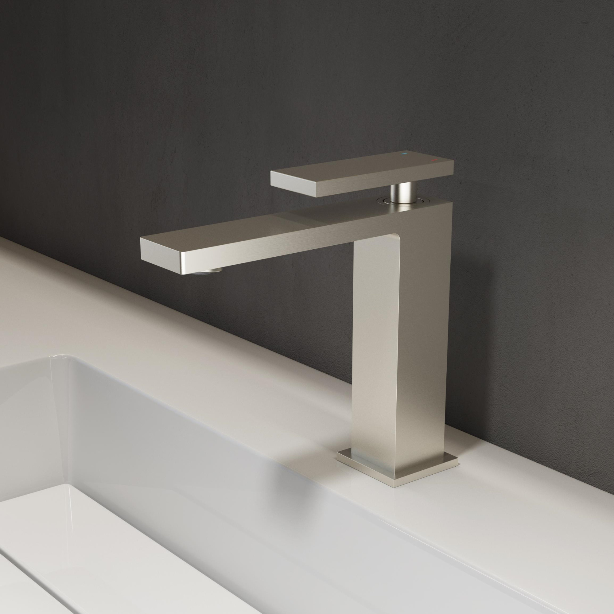 Смеситель Vincea Rim VBF-2DS1BN на раковину сатин (брашированный никель)