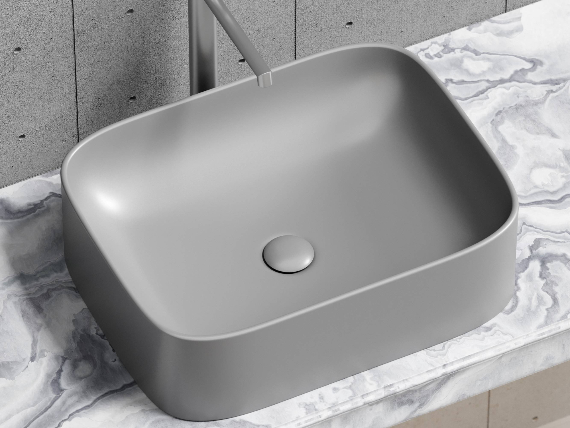 Умывальник чаша накладная прямоугольная CN6052MH