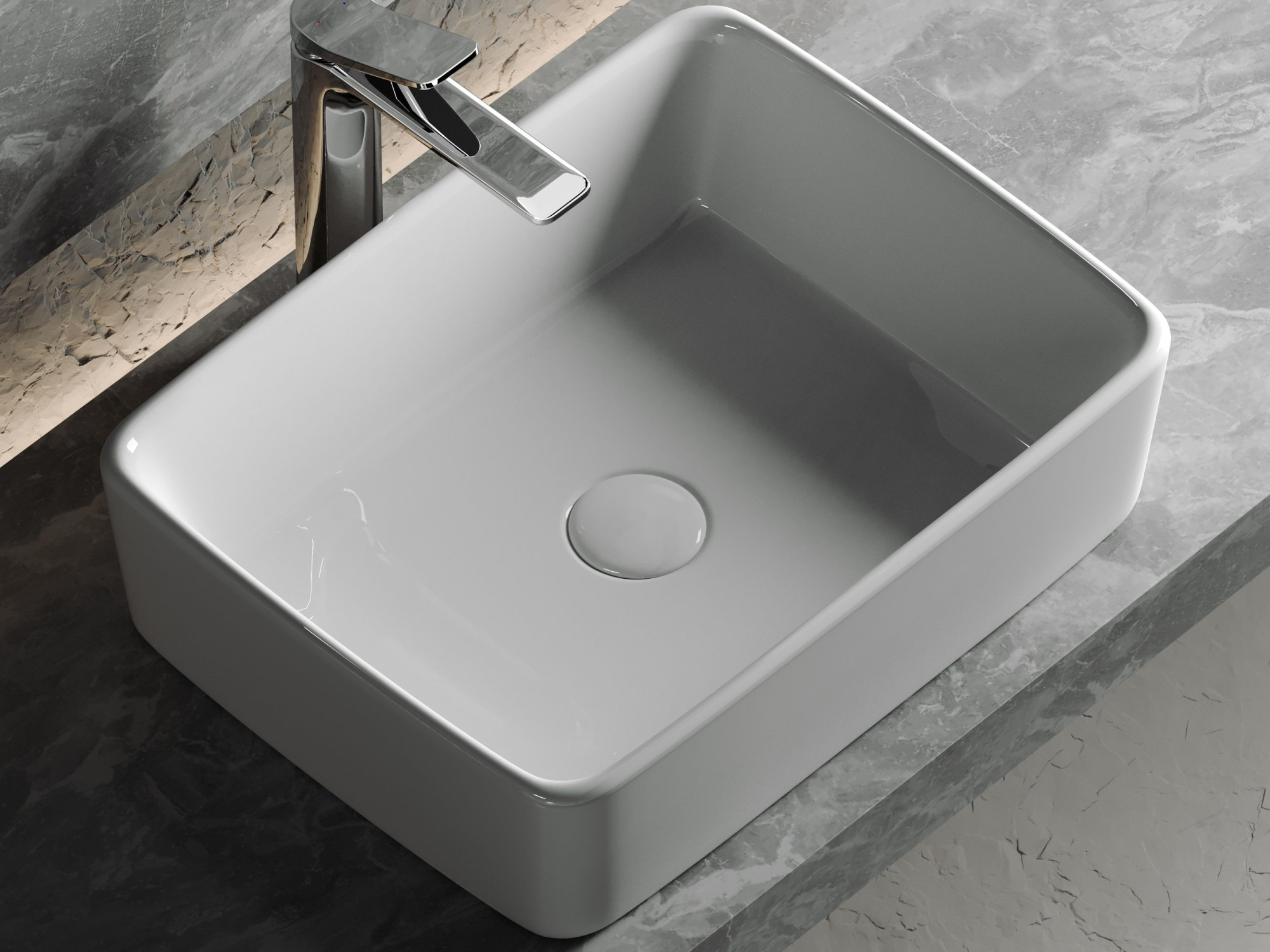 Умывальник чаша накладная прямоугольная CN6037