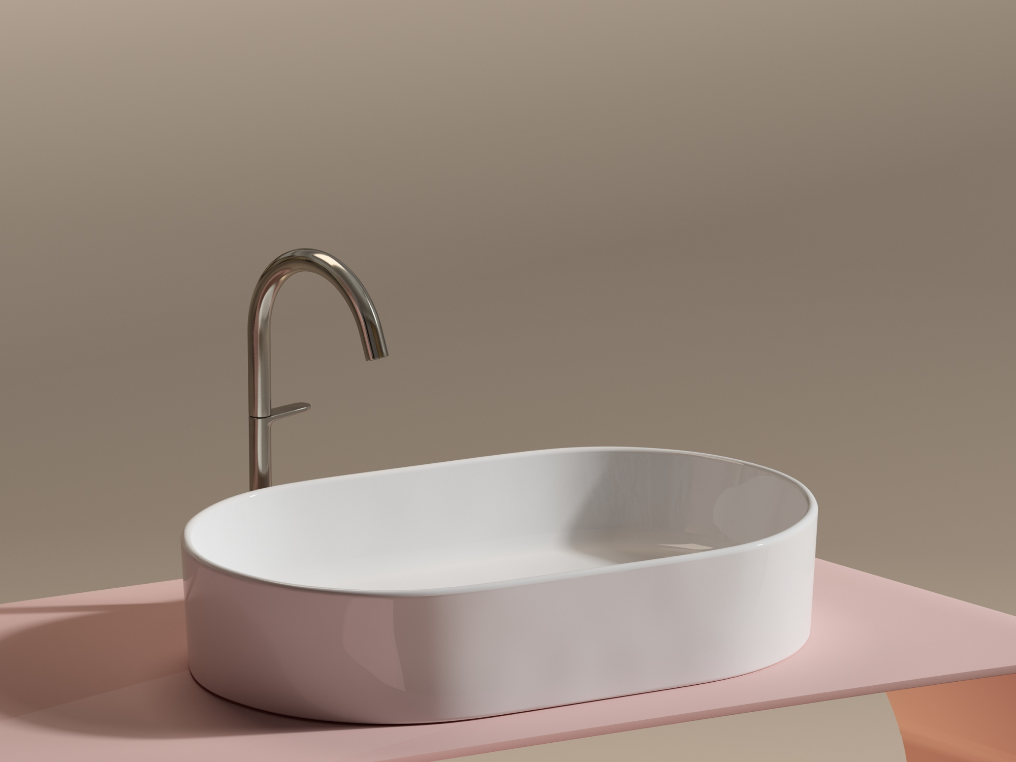 Умывальник чаша накладная овальная CN6048