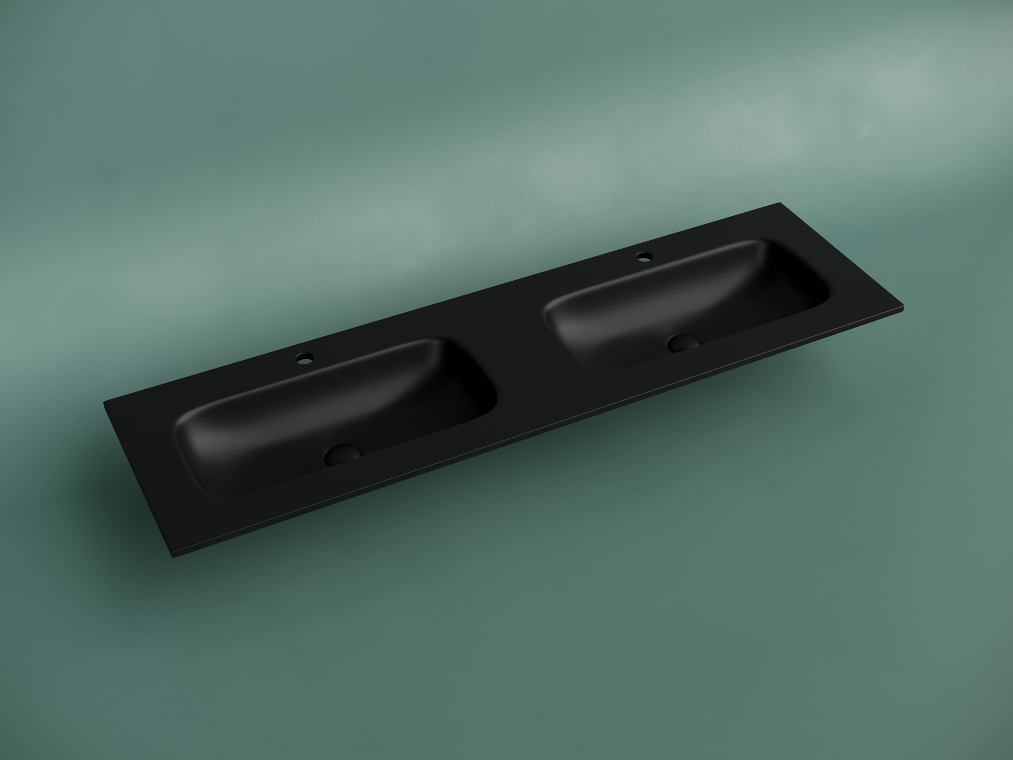 Раковина накладная мебельная Grace прямоугольная с двумя чашами и отверстиями под смеситель CN7023MB