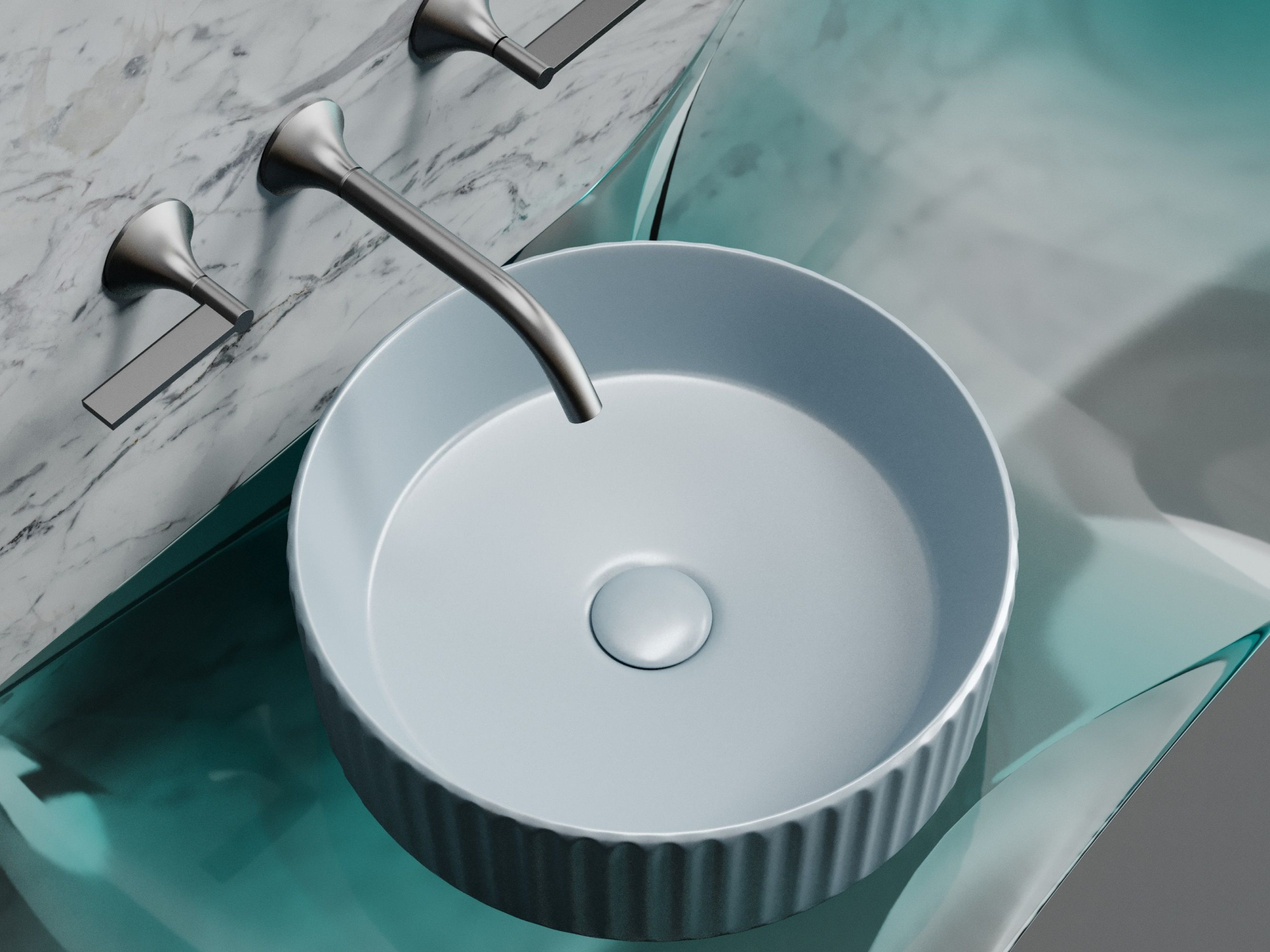 Умывальник чаша накладная круглая CN6057MHL