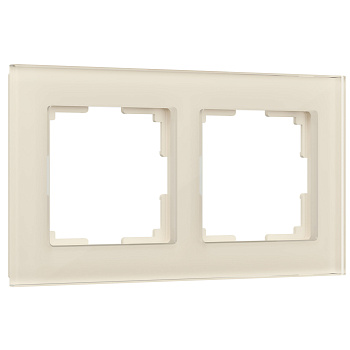 Рамка на 2 поста (молочный, стекло) Werkel