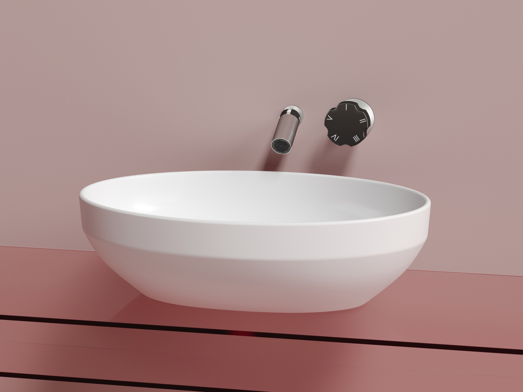 Умывальник чаша накладная овальная CN6056MW