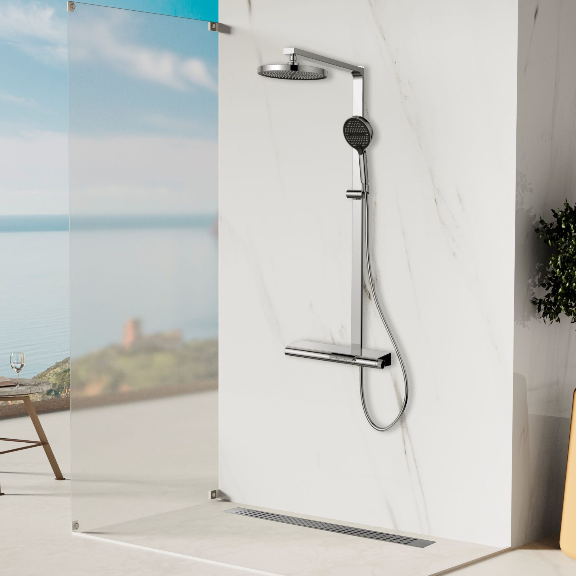 Душевая стойка Vincea Aspire VSFS-4AS1CH настенная цвет хром