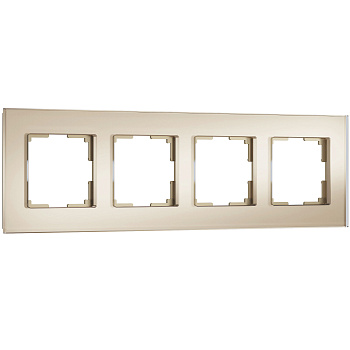 Рамка на 4 поста Senso (шампань, стекло soft-touch) Werkel