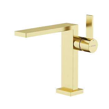 Смеситель для раковины Linn, брашированное золото, PVD покрытие SC9019BG